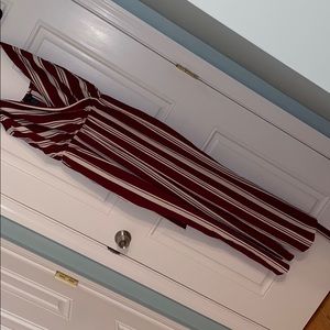 RED AND WHITE STRIPED PLUS SIZE JUMP SUIT SIZE 1X